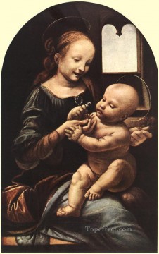  Virgen Pintura al %C3%B3leo - Madonna con flor Leonardo da Vinci